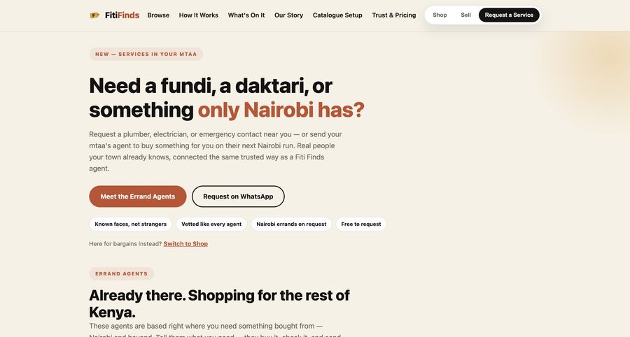 FitFinds request a service in Nairobi and beyond