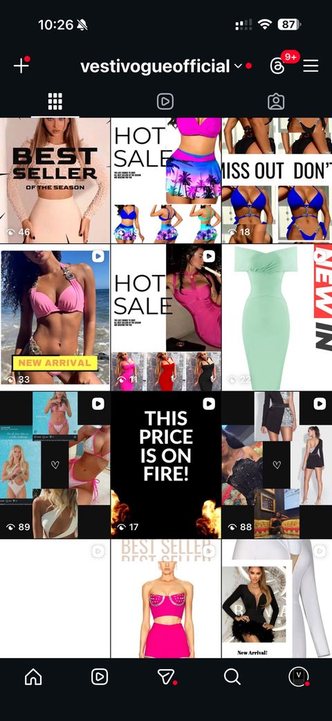 VestiVogue Instagram grid