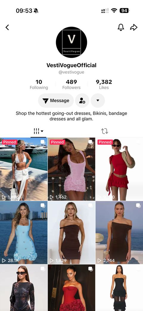 VestiVogue TikTok profile